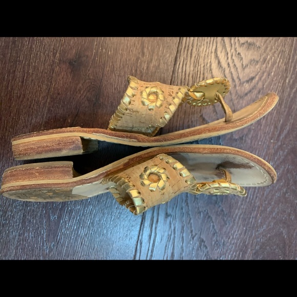 Gold & Tan Jack Rogers Sandals - Picture 2 of 3